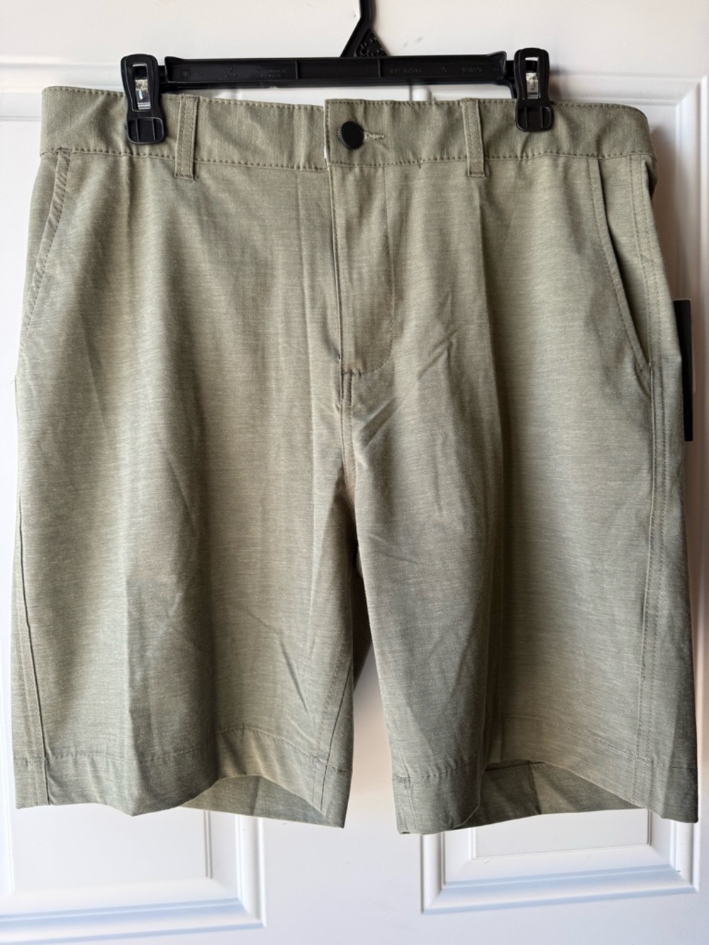 Iron Eagle Men's Olive Flat-Front Shorts - Classic Tailored Fit